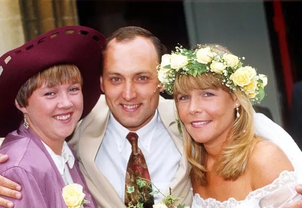 Linda on her wedding day with ex-husband Mark