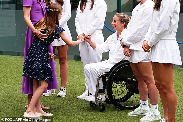 Princess Charlotte sweetly did a pinky swear with player Lucy Shuker