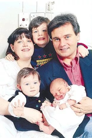 Eamonn Holmes with wife Gabrielle and children Declan, Rebecca and Niall