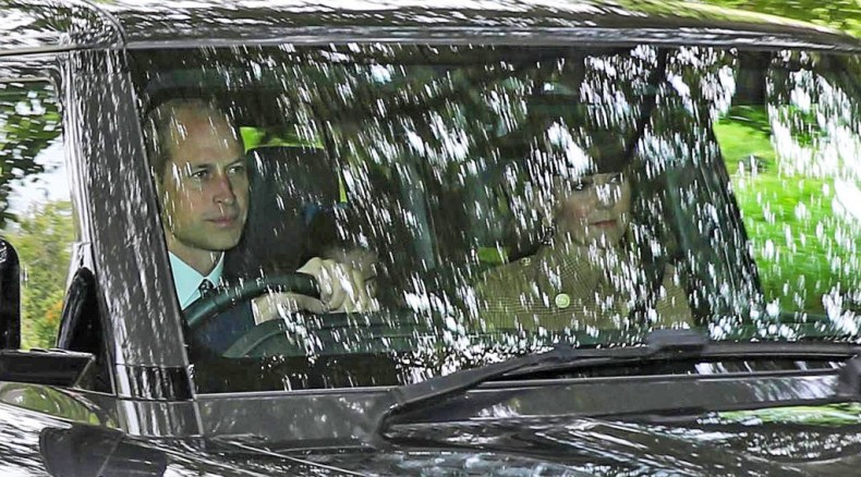 Kate Middleton and Prince William on their way to a church service in Scotland.